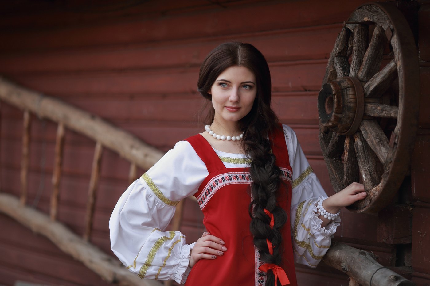 Girls in Slavic costumes in Feira di Santana